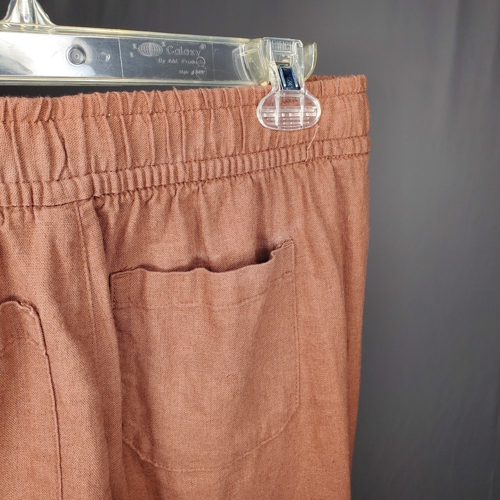 Old Navy High Waisted Linen Blend Wide Leg Pants Women XS Brown Casual Pull-On - Picture 5 of 11